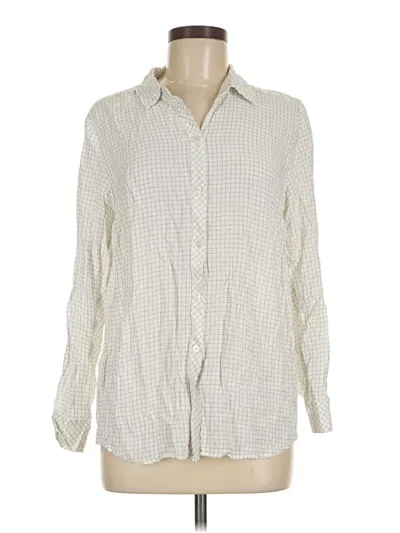 Pre-owned Jjill Long Sleeve Polo Shirt In Ivory