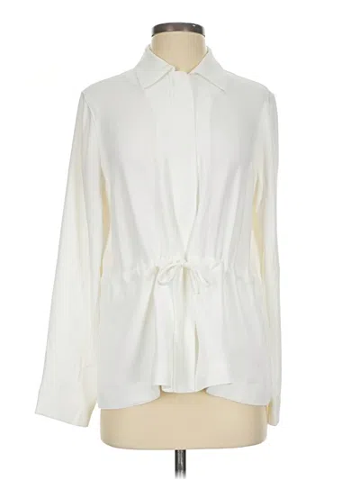 Pre-owned Jjill Long Sleeve Polo Shirt In Ivory