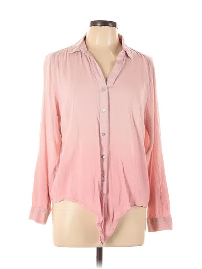 Pre-owned Jjill Long Sleeve Polo Shirt In Pink