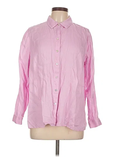 Pre-owned Jjill Long Sleeve Polo Shirt In Pink