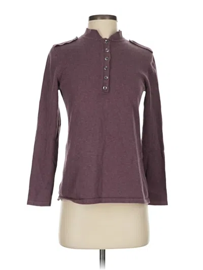 Pre-owned Jjill Long Sleeve Polo Shirt In Purple