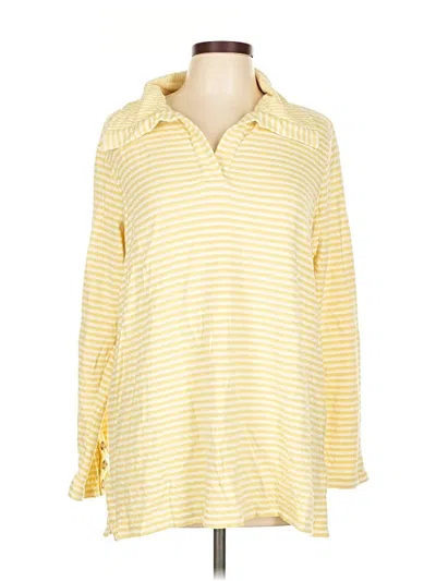 Pre-owned Jjill Long Sleeve Polo Shirt In Yellow