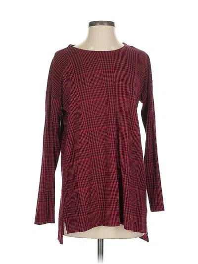 Pre-owned Jjill Long Sleeve T-shirt In Burgundy