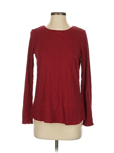 Pre-owned Jjill Long Sleeve T-shirt In Burgundy