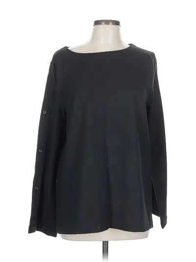 Pre-owned Jjill Long Sleeve Top Black Boatneck Tops