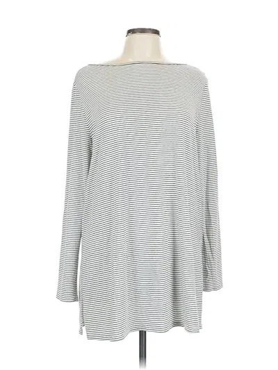 Pre-owned Jjill Long Sleeve Top Gray Boatneck Tops