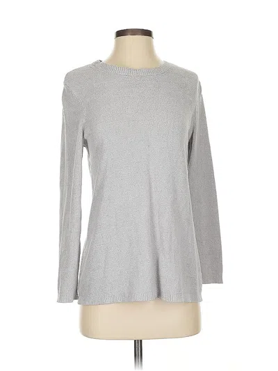 Pre-owned Jjill Long Sleeve Top Gray Crew Neck Tops