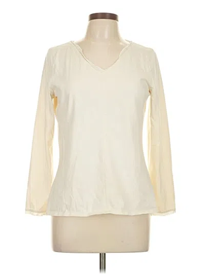 Pre-owned Jjill Long Sleeve Top Ivory V-neck Tops