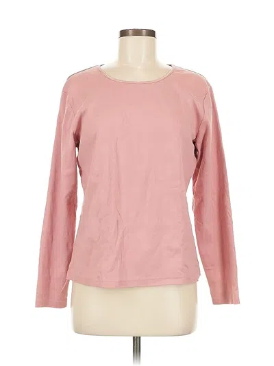 Pre-owned Jjill Long Sleeve Top Pink Boatneck Tops