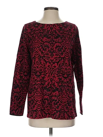 Jjill Long Sleeve Top Red Crew Neck Tops