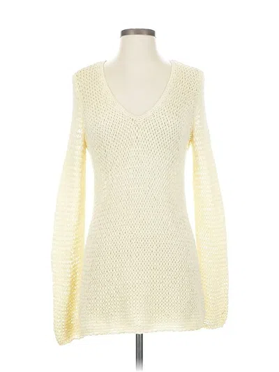 Pre-owned Jjill Long Sleeve Top Yellow V Neck Tops