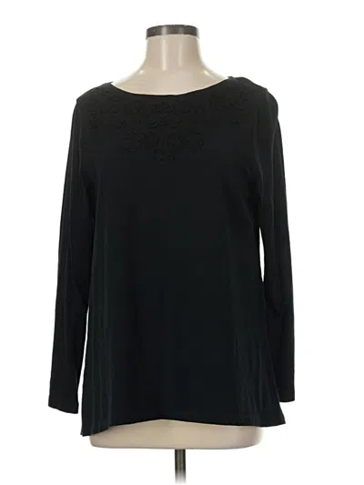 Pre-owned Jjill Long Sleeve T-shirt In Black