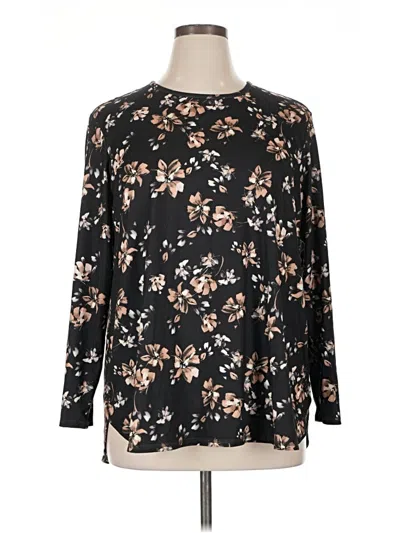 Pre-owned Jjill Long Sleeve T-shirt In Black