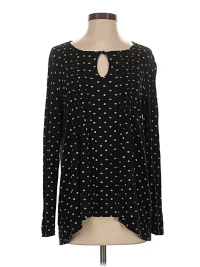 Pre-owned Jjill Long Sleeve T-shirt In Black