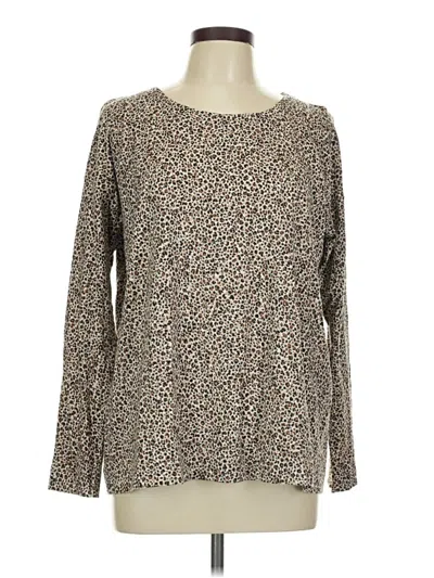 Pre-owned Jjill Long Sleeve T-shirt In Brown