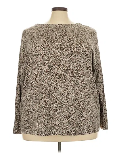 Pre-owned Jjill Long Sleeve T-shirt In Brown