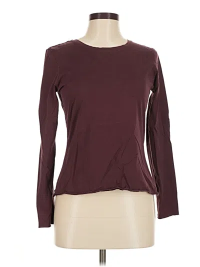Pre-owned Jjill Long Sleeve T-shirt In Burgundy