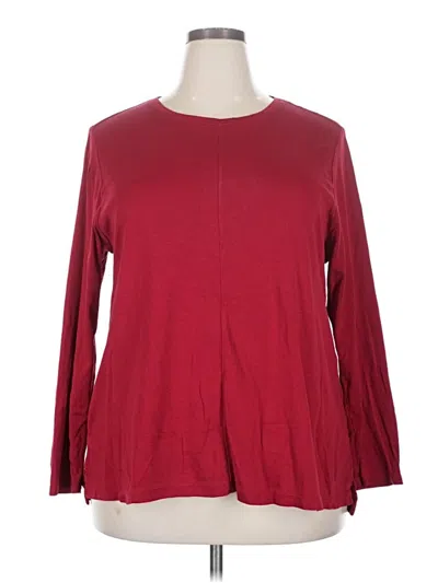 Pre-owned Jjill Long Sleeve T-shirt In Burgundy