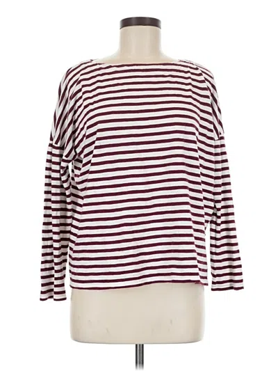 Pre-owned Jjill Long Sleeve T-shirt In Burgundy