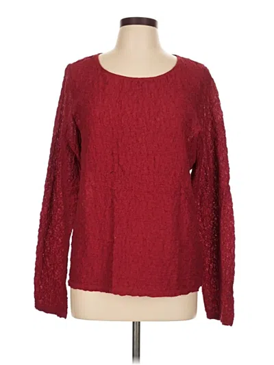 Pre-owned Jjill Long Sleeve T-shirt In Burgundy