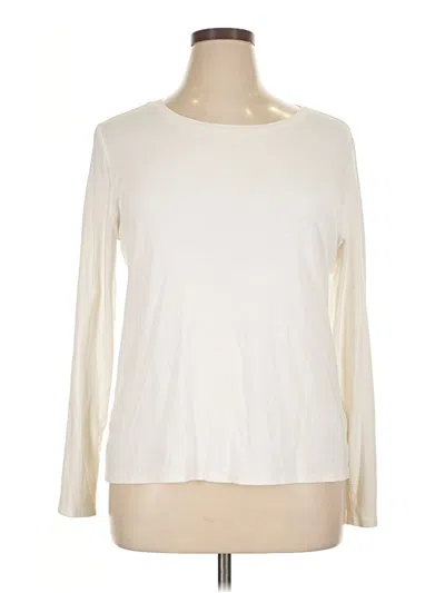 Pre-owned Jjill Long Sleeve T-shirt In White