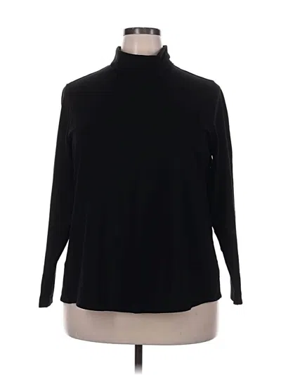 Pre-owned Jjill Long Sleeve Turtleneck In Black