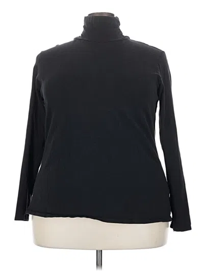 Pre-owned Jjill Long Sleeve Turtleneck In Black