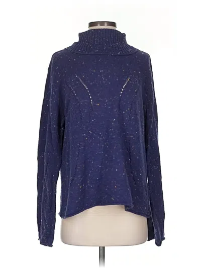 Pre-owned Jjill Long Sleeve Turtleneck In Blue