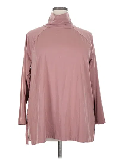 Pre-owned Jjill Long Sleeve Turtleneck In Brown
