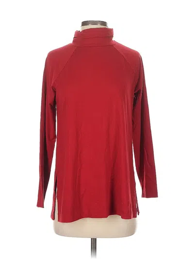 Pre-owned Jjill Long Sleeve Turtleneck In Burgundy
