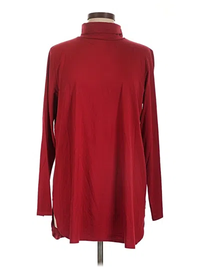 Pre-owned Jjill Long Sleeve Turtleneck In Burgundy
