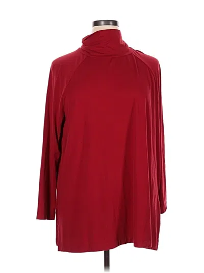 Pre-owned Jjill Long Sleeve Turtleneck In Burgundy