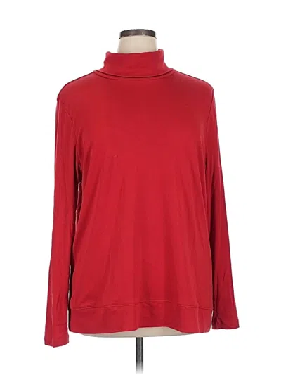 Pre-owned Jjill Long Sleeve Turtleneck In Red