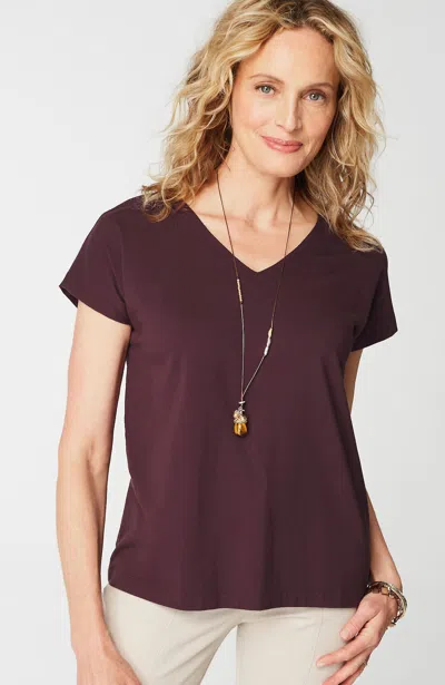 Jjill J.jill Luxe Supima® Pleat-back Tee In Spiced Wine