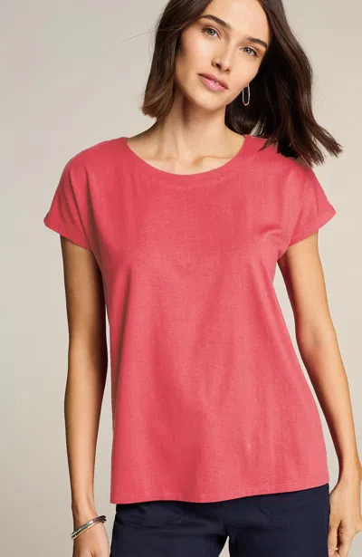 Jjill J.jill Luxe Supima® Scoop-neck Tee In Begonia