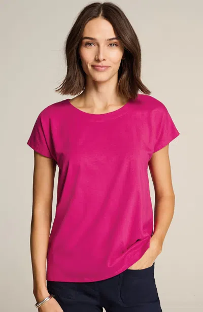 Jjill J.jill Luxe Supima® Scoop-neck Tee In Cerise