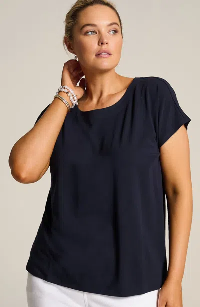 Jjill J.jill Luxe Supima® Scoop-neck Tee In Navy Blue
