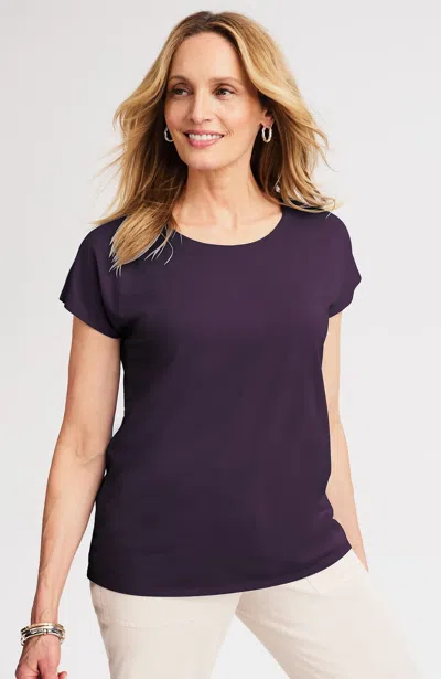 Jjill J.jill Luxe Supima® Scoop-neck Tee In Purple