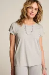 Jjill J.jill Luxe Supima® Scoop-neck Tee In Zinc
