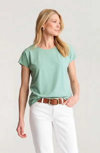Jjill Luxe Supima Scoop-neck Tee Shirt In Transparent