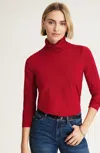 Jjill J.jill Luxe Supima® Shirred Turtleneck In Red