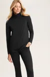Jjill J.jill Luxe Supima® Shirred Turtleneck In Black