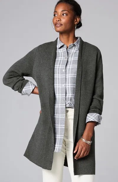 Jjill J.jill Majestic Cardi In Dark Charcoal Heather