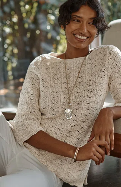 Jjill J.jill Marled Lace-knit Sweater In Cobblestone Multi