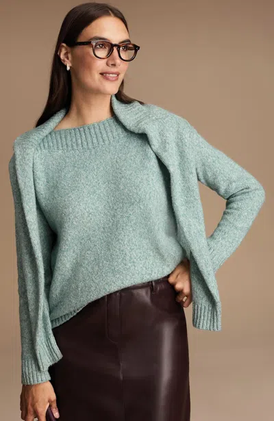 Jjill Marled Rib-stitched Sweater Pullover In Lucite/cream