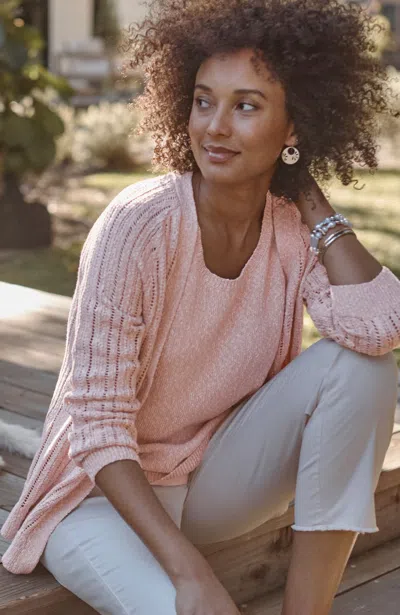 Jjill J.jill Marled Single-button Cardi In Light Seashell Multi