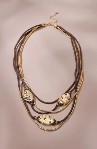 Jjill J.jill Metal And Corded Statement Necklace In Gold