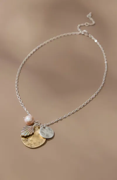 Jjill J.jill Metal & Freshwater Pearl Cluster Pendant Necklace