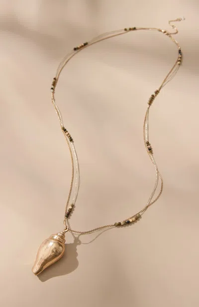 Jjill J.jill Metal Conch Shell Pendant Necklace