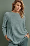 Jjill J.jill Metallic Textured Pullover Sweater In Antique Jade Heather Multi